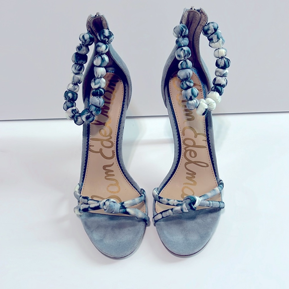 Sam Edelman Aria Women's Heels Blue Suede With Knot Detail
